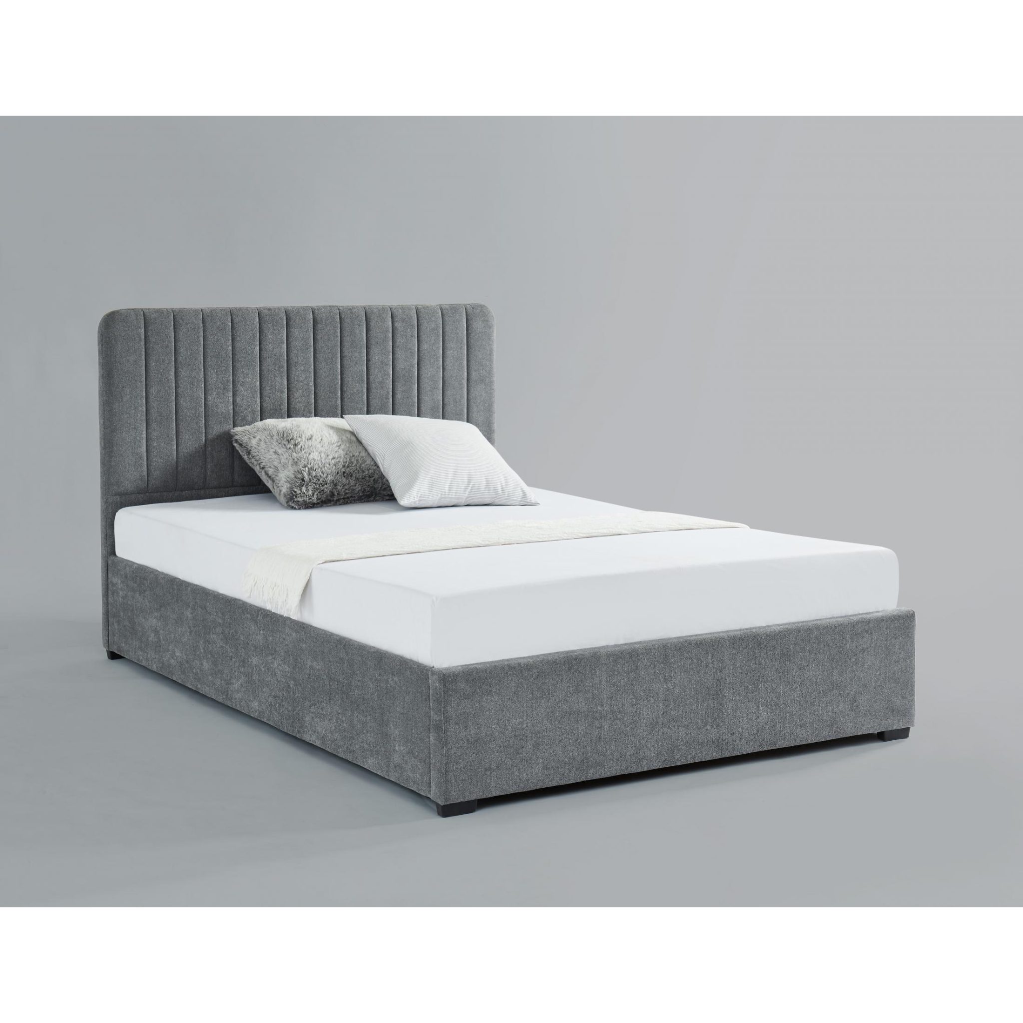 Livingstone Storage Fabric Double Bed Grey - Image 2