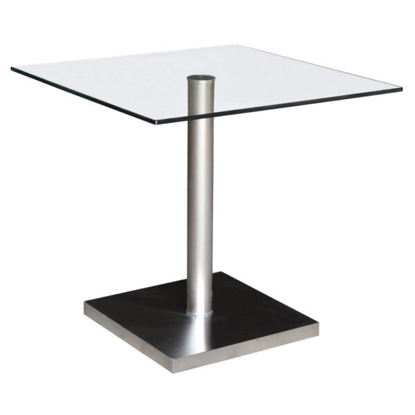 Lucas (Havana) Glass Dining Table Stainless Steel & Clear - Image 2