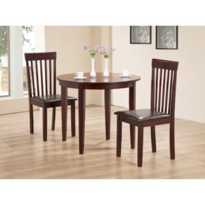 Lunar Dining Set with 2 Chairs - Mahogany