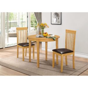 Lunar Dining Set with 2 Chairs - Oak