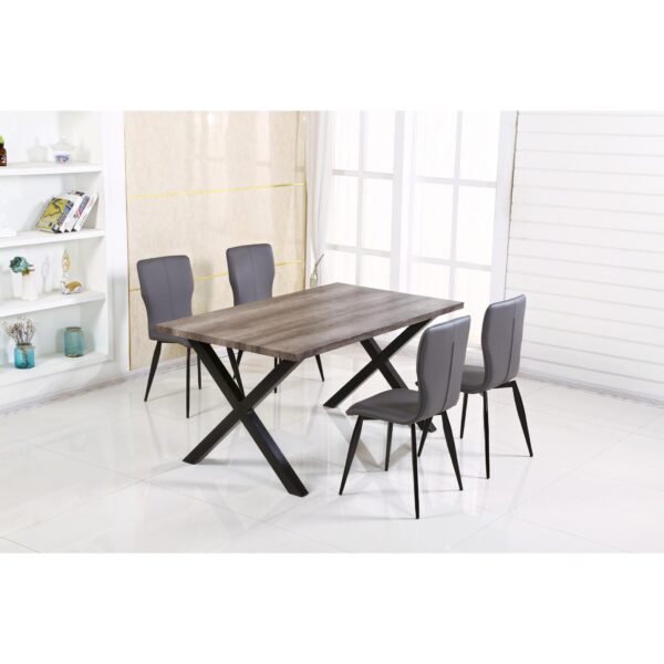 Manhattan PU Chairs Grey & Black (2s) - Image 2