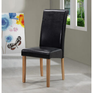 Marley PU Solid Rubberwood Chair - Brown