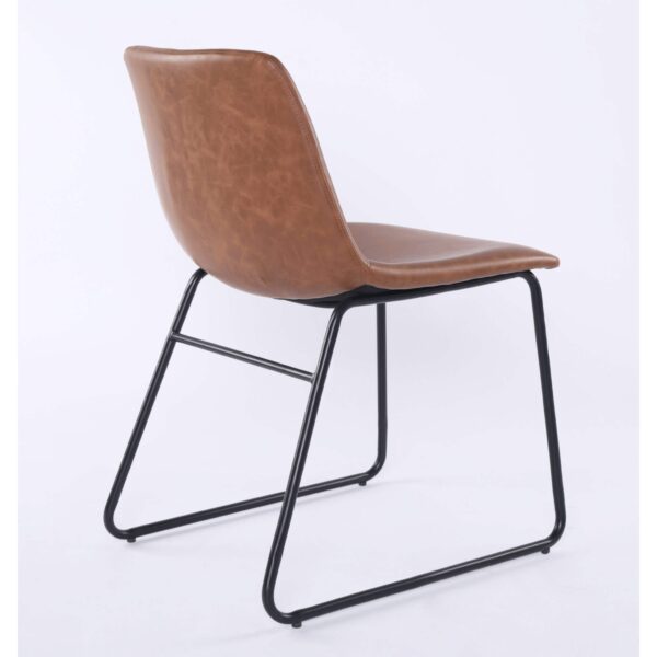Meadow PU Dining Chair Black & Tan (2s) - Image 2