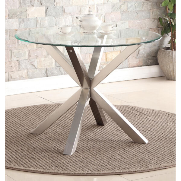 Nelson Dining Table with Brushed Stainless Steel - Image 3