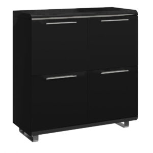 Newline High Gloss Sideboard Small 4 Doors - Black