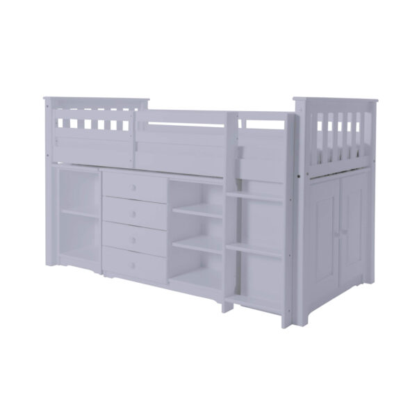 Porto Midi Sleeper with Desk, Chest & Bookcase Grey - Image 2