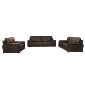 Ranee Bonded Leather & PU 3 Seater - Brown