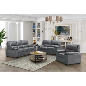 Rachel Sofa LeatherGel & PU 3 Seater - Grey