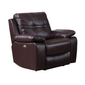 Rockport Power Recliner Leather & PU 1 Seater - Dark Chocolate