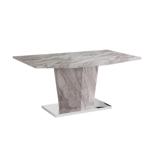 Rosebank Marble Effect Dining Table with Stainless Steel Base - Image 2