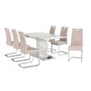 Rosebank Marble Effect Dining Table with Stainless Steel Base