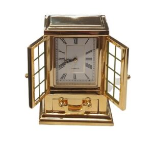 Miniature Clock Gold Plated Solid Brass IMP40 - CLEARANCE NEEDS RE-BATTERY