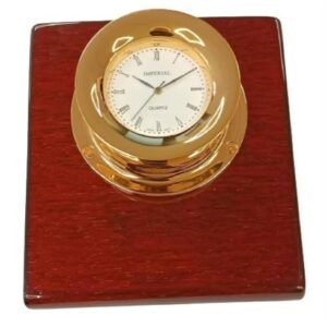 Miniature Clock Gold Plated Nautical Compass Paper Weight IMP79 - CLEARANCE NEEDS RE-BATTERY