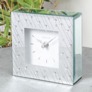 Hestia Mirror Glass Raindrop Design Mantel Clock