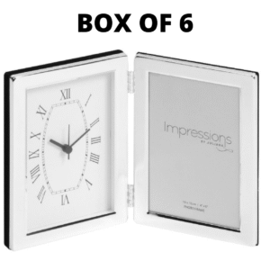 S/Plated Clock Plain Frame 3"x 5"