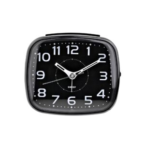 HOMETIME ALARM CLOCK SQUARE WITH ILLUMINATED BUTTON BLACK CASE