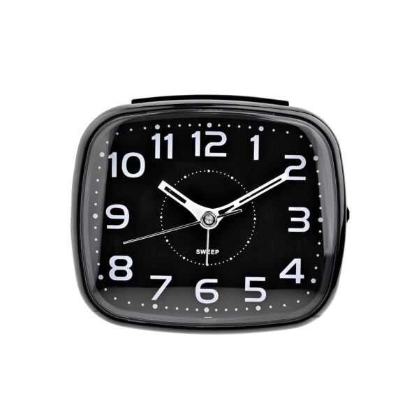HOMETIME ALARM CLOCK SQUARE WITH ILLUMINATED BUTTON BLACK CASE