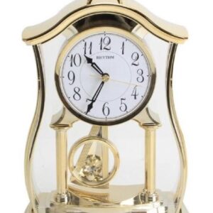 Rhythm Gold Pendulum & Acrylic Decoration Mantel Clock