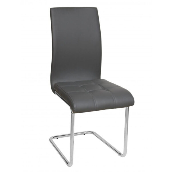 Samurai PU Chairs Chrome (4s) - Grey