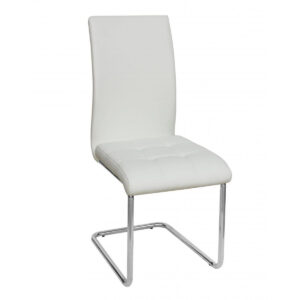 Samurai PU Chairs Chrome (4s) - White