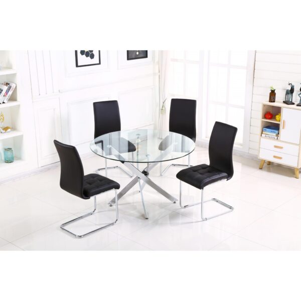 Samurai Small Dining Table Chrome & Clear - Image 4