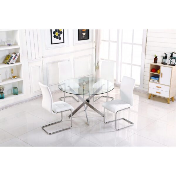 Samurai Small Dining Table Chrome & Clear - Image 2