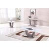 Topaz White Glass Coffee Table with Stone Effect - Image 2