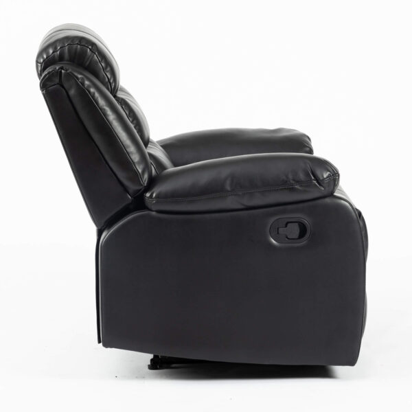 Turin Recliner Leather Aire 1 Seater Black - Image 4