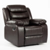 Turin Recliner Leather Aire 1 Seater Brown - Image 2