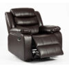 Turin Recliner Leather Aire 1 Seater Brown - Image 3