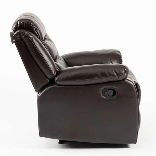 Turin Recliner Leather Aire 1 Seater Brown - Image 4