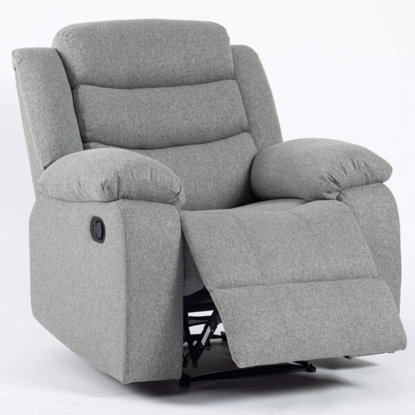 Turin Recliner Fabric 1 Seater Grey Light - Image 3