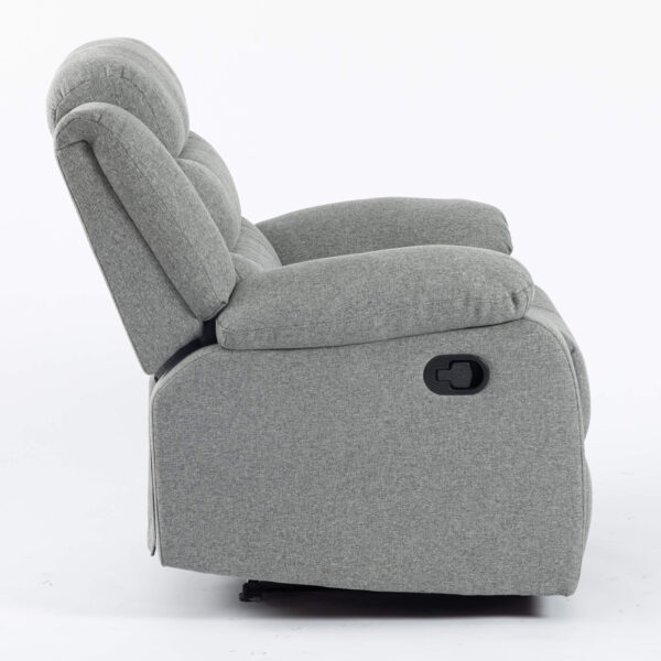 Turin Recliner Fabric 1 Seater Grey Light - Image 4