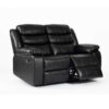 Turin Recliner Leather Aire 2 Seater Black - Image 3