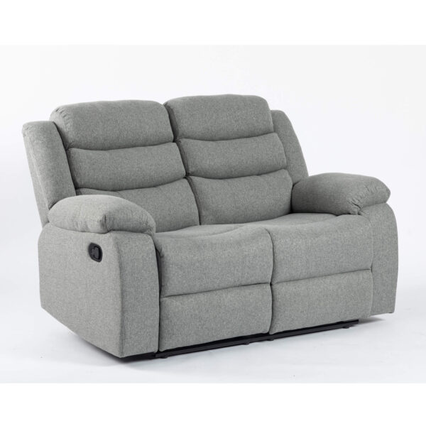 Turin Recliner Fabric 2 Seater Grey Light - Image 2