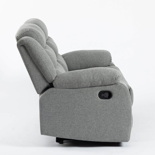 Turin Recliner Fabric 2 Seater Grey Light - Image 4