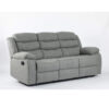 Turin Recliner Fabric 3 Seater Grey Light - Image 2
