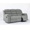 Turin Recliner Fabric 3 Seater Grey Light - Image 3