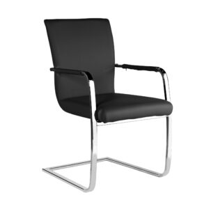 Una PU Arm Chairs Chrome (2s) - Black