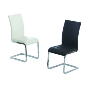 Union PU Dining Chairs Chrome - Black