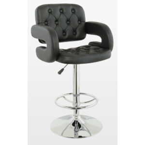 Utah Bar Stool PU Chrome & Black - Black