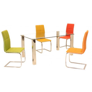 Valita PU Chairs Chrome - Yellow