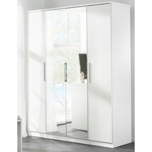 Topline Robe with two Mirrors 4 Door - White