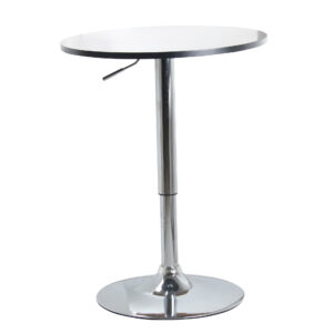 Zen Bar Table Natural or White Top with Chrome Base - White