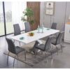 Zurich Extending Dining Table High Gloss White & Grey - Image 2