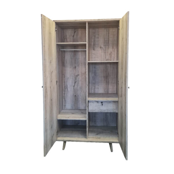 Belvoir Wardrobe 2 Door Grey Oak - Image 3
