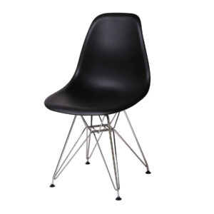 Bianca Plastic (PP) Chairs Black with Steel Chrome Legs (4s) - Black