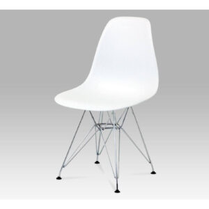 Bianca Plastic (PP) Chairs Black with Steel Chrome Legs (4s) - White