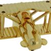 Miniature Clock Goldtone Plated Metal Bi-Plane Design Solid Brass IMP1014S - CLEARANCE NEEDS RE-BATTERY - Image 2