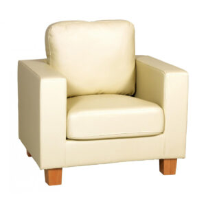 Chesterfield 1 Seater Sofa PU - Cream